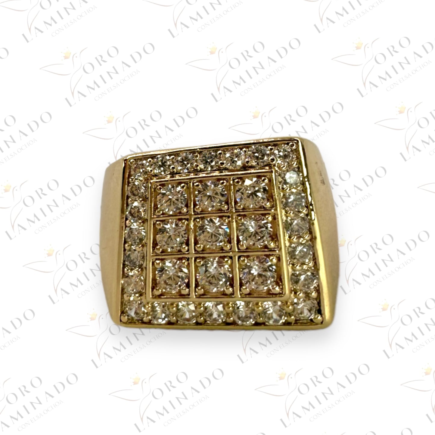 Golden pave with zirconia ring Y271A