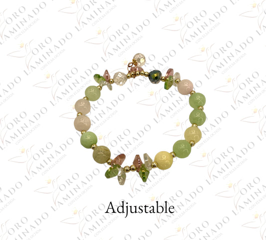 Bracelet with green quartz stones Y212