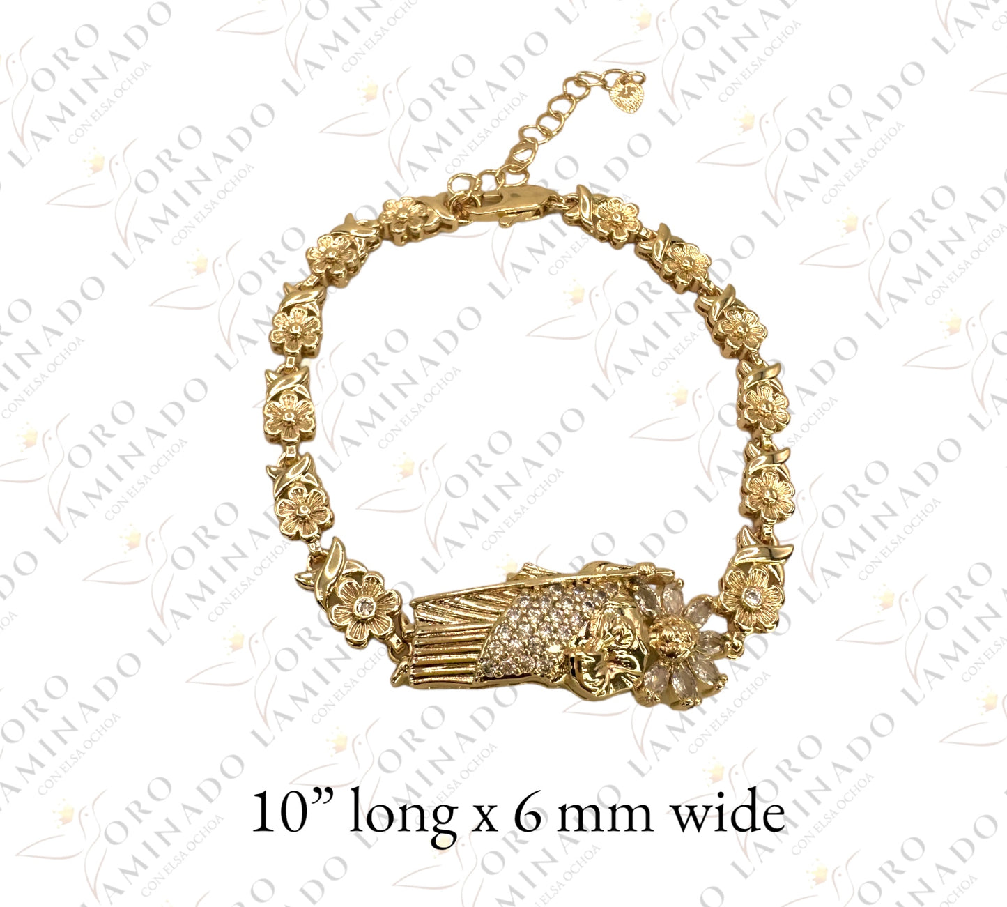 San Judas Tadeo bracelet with flowers G6