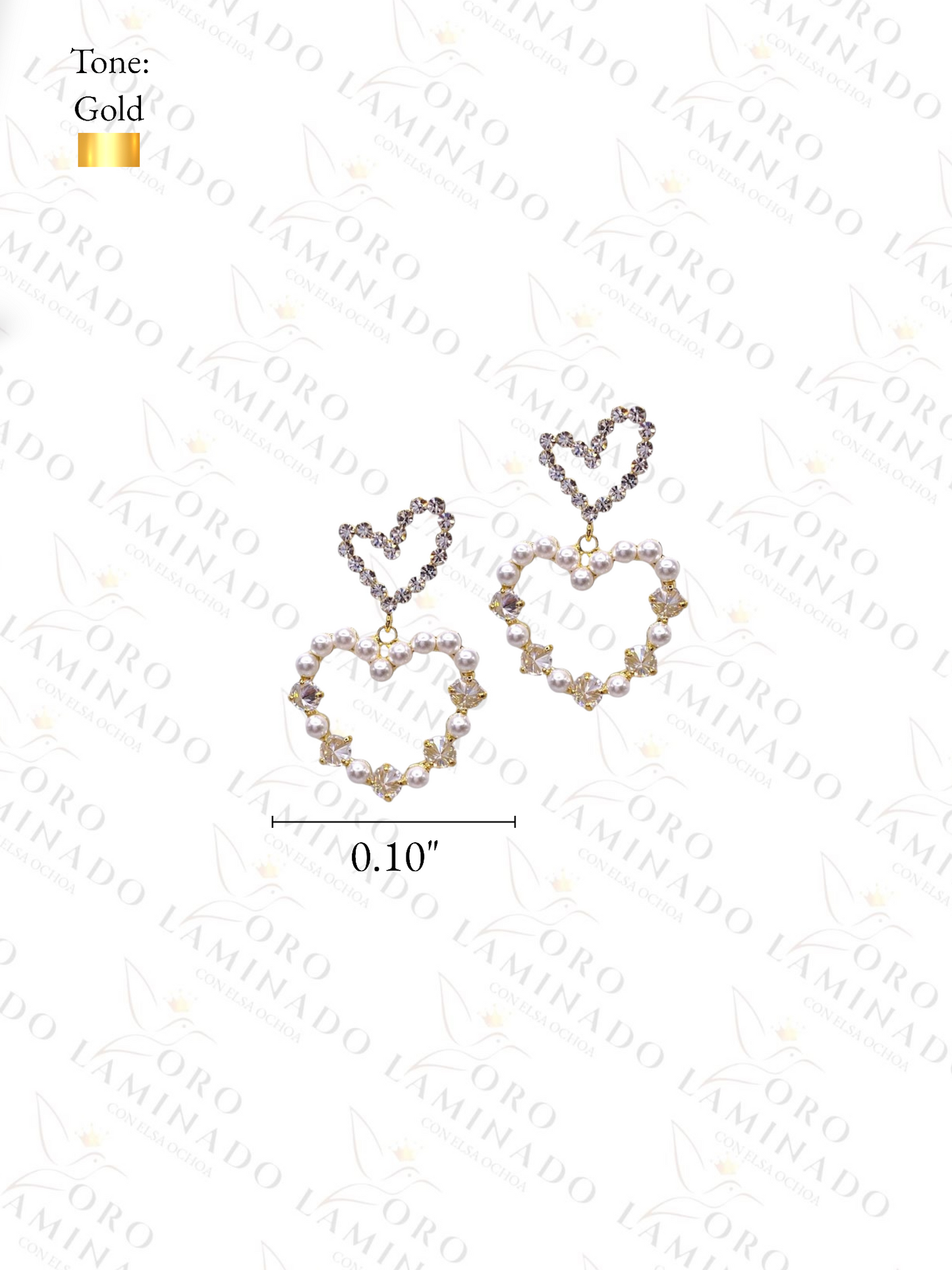 High Quality Heart With Pearls Earrings R455