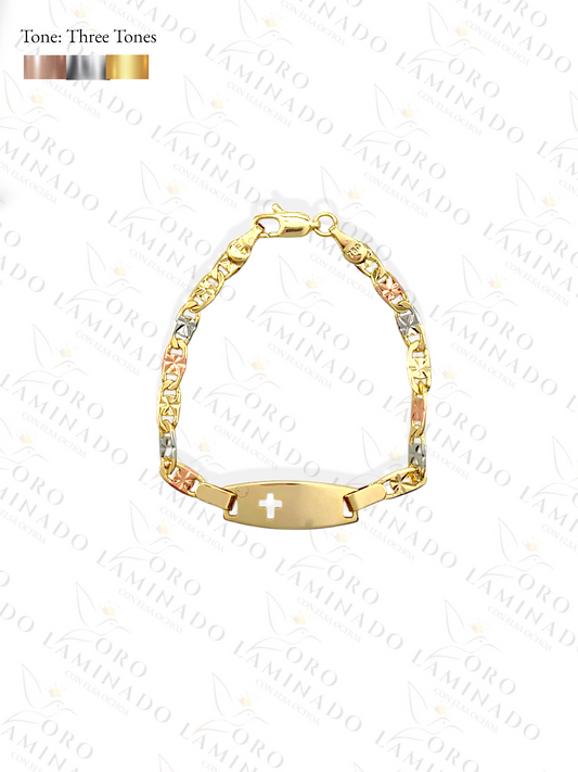 Gold Filled Three Tones Cross Kids Bracelet Y422