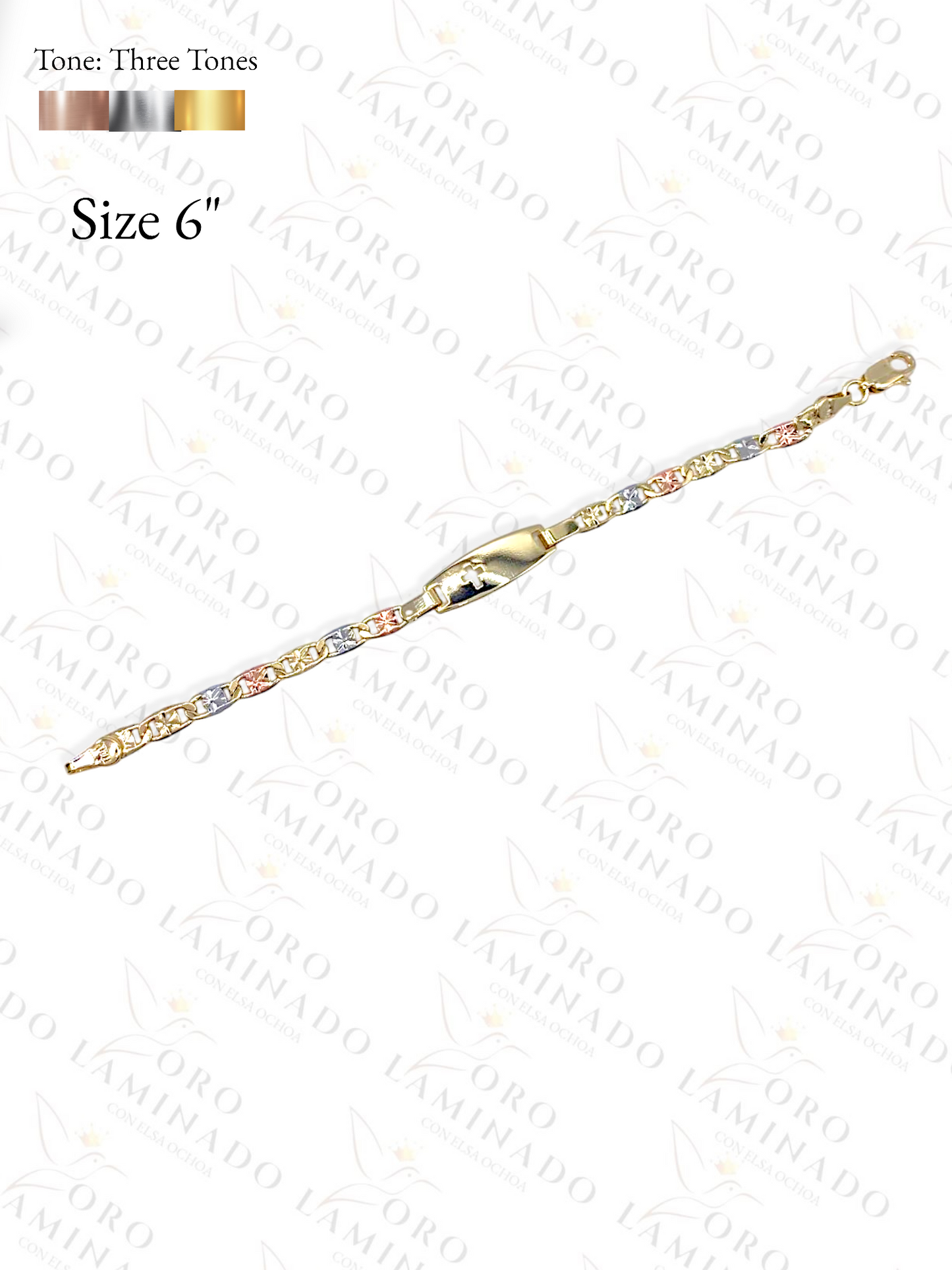 Gold Filled Three Tones Cross Kids Bracelet Y422