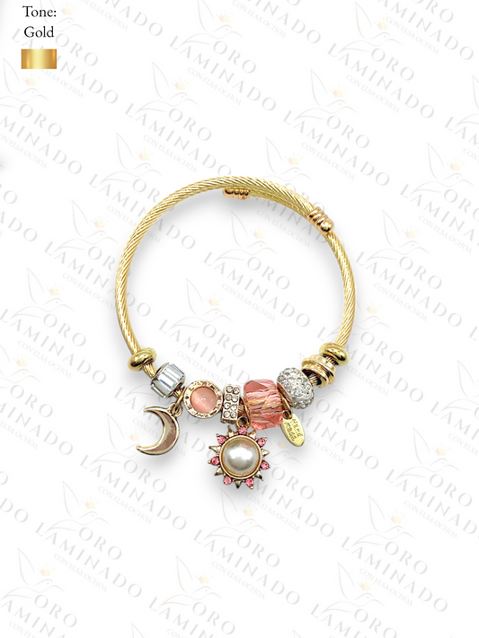 Gold Filled Golden Charm bracelet R358