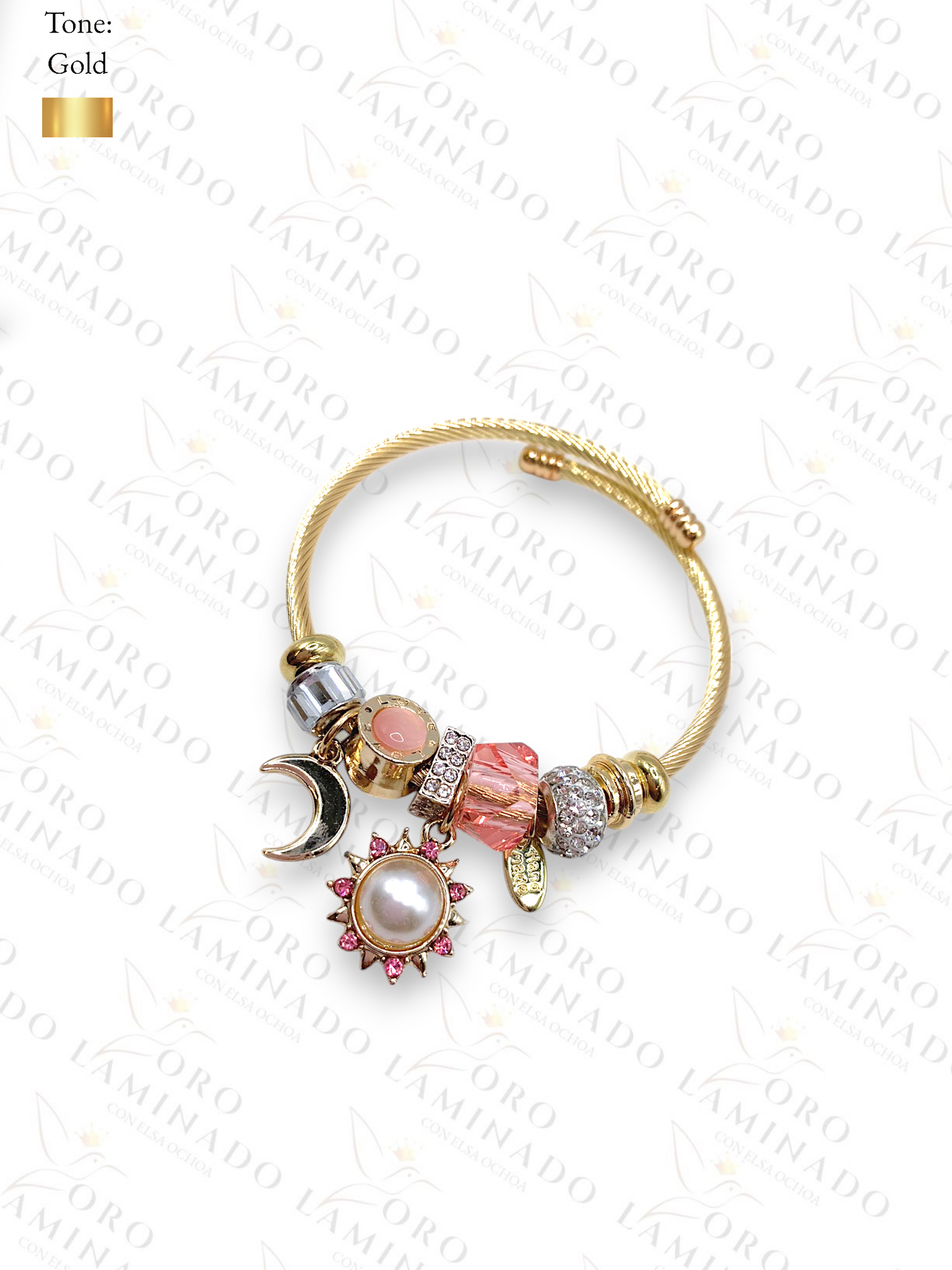 Gold Filled Golden Charm bracelet R358