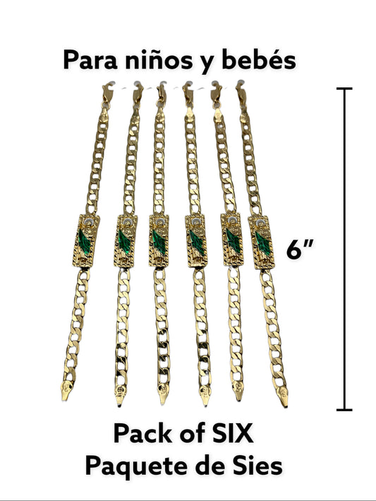 Kids Baby Girl Bracelets (6 pack) R108 – Oro Laminado Elsa