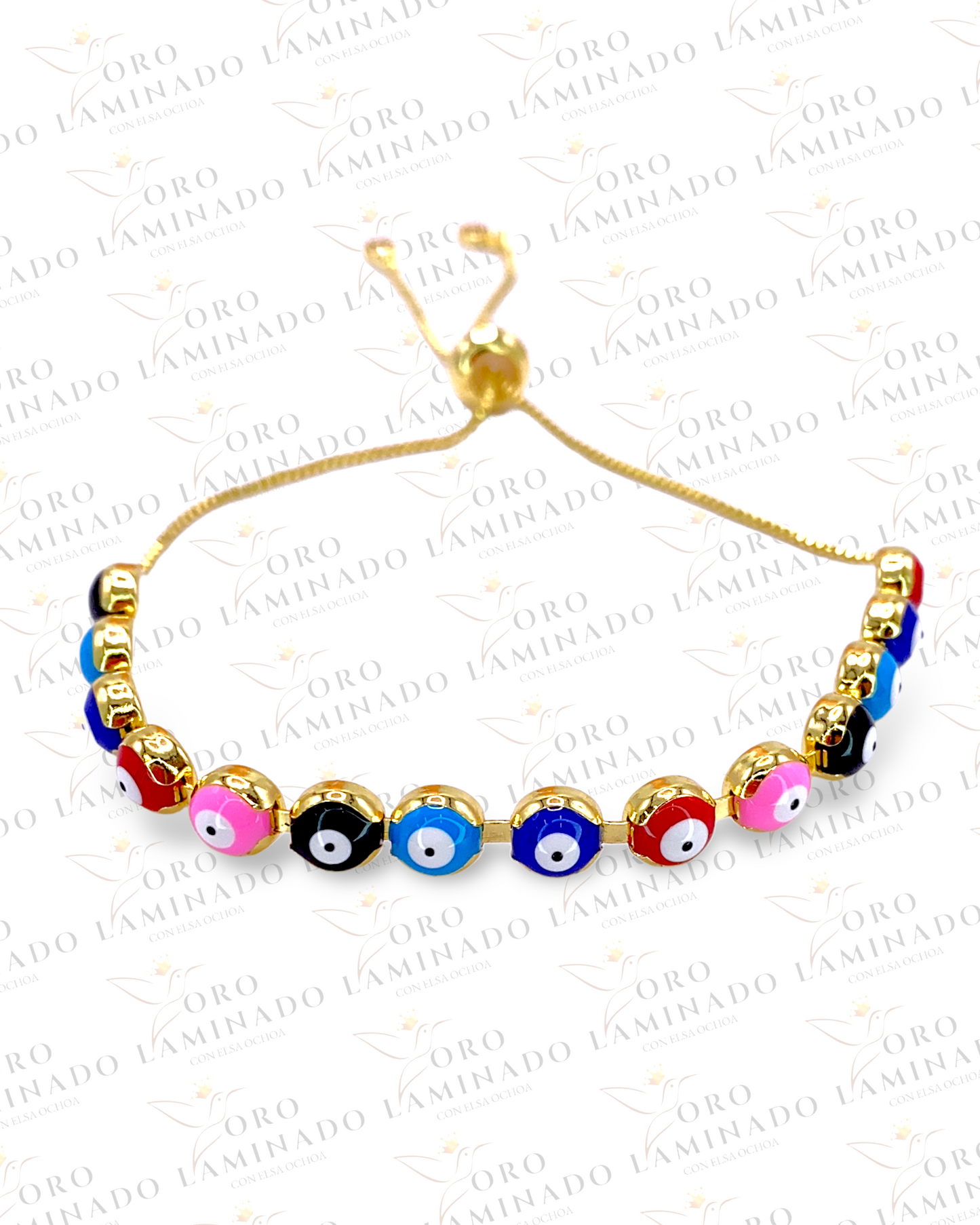 Multicolor Evil Eye Adjustable Bracelet B237
