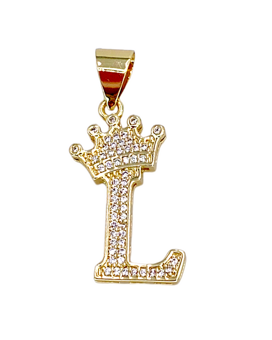 1.5” Letter L Crown Pendant B164