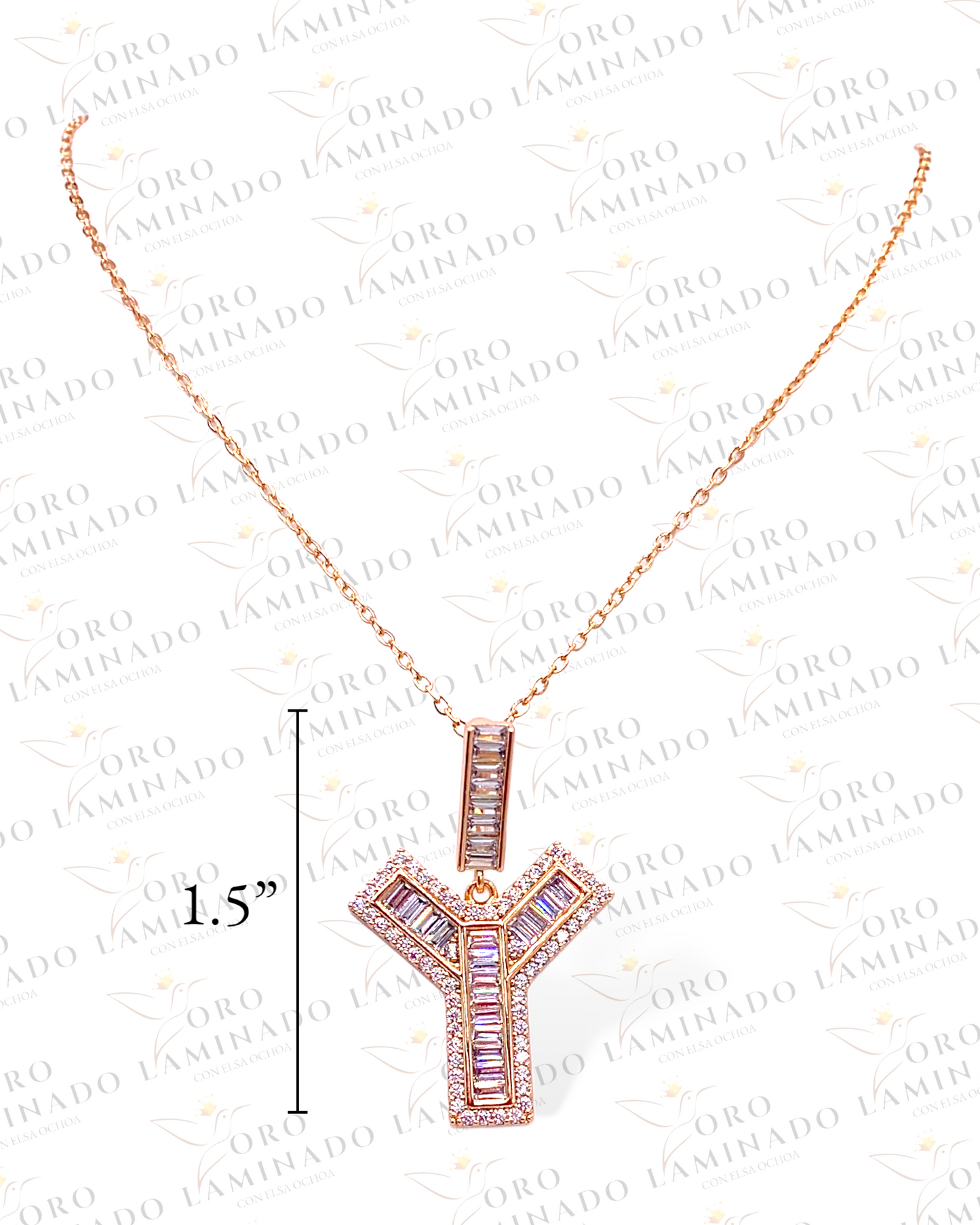 High Quality 1.5” Letter Y Pendant and Chain B218