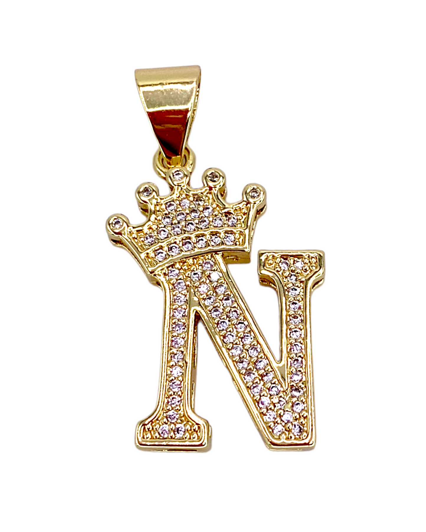 1.5” Letter N Crown Pendant B171