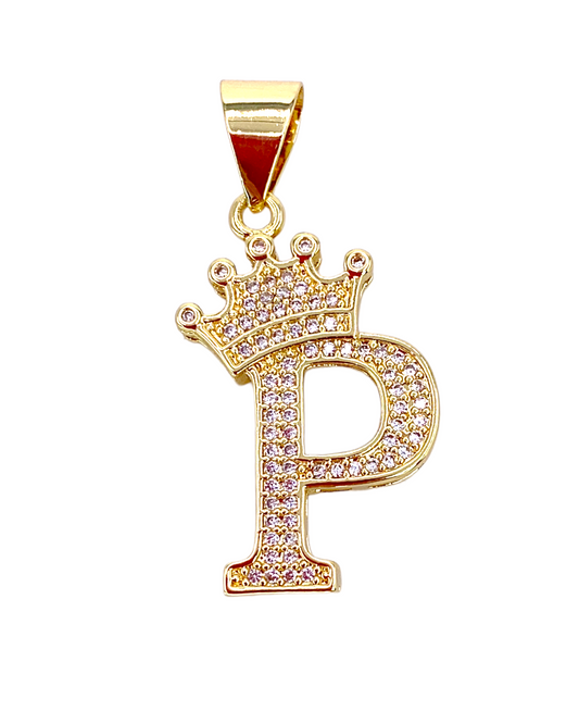 1.5” Letter P Crown Pendant B161