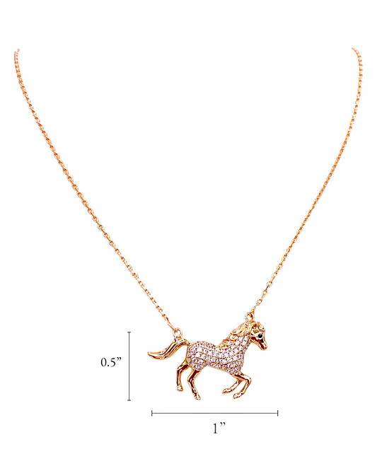 High Quality 1” Horse Pendant And Chain B157