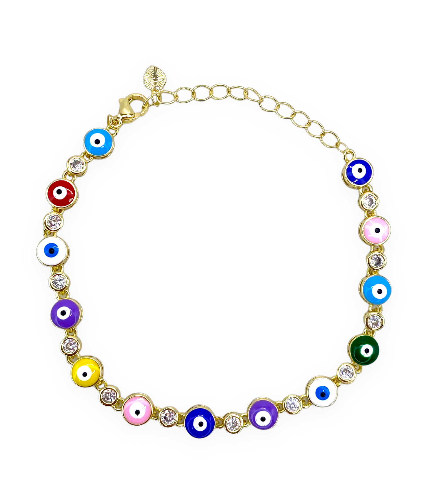 7”-9” Multicolor Evil Eye Bracelet B106