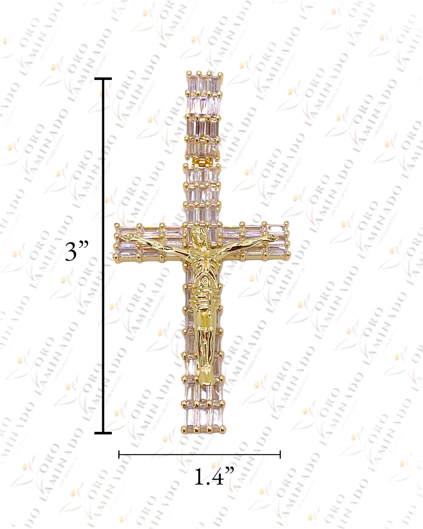 3” Crystal Stone Cross Pendant B127