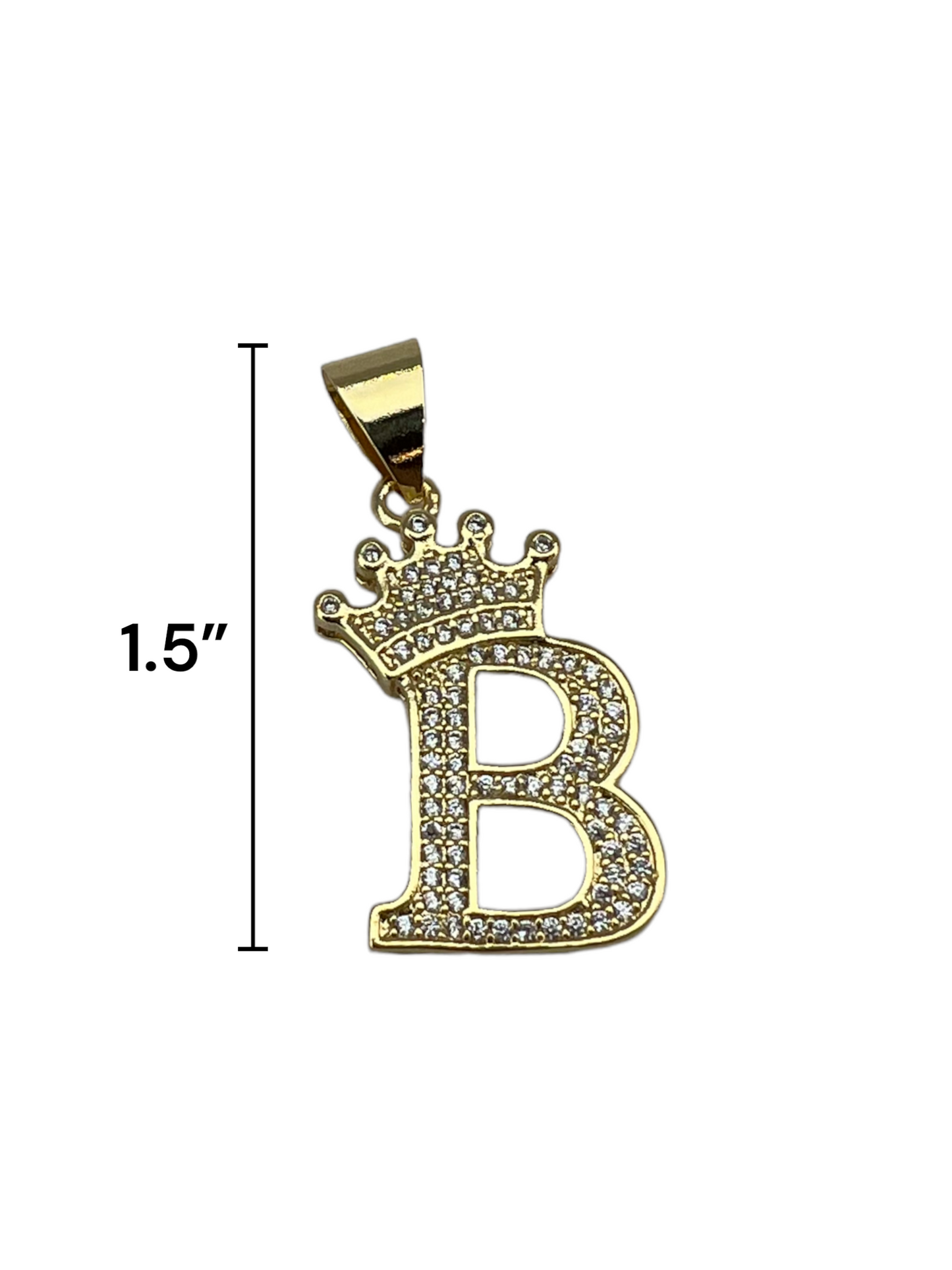Letter B Crown Pendant Y115 Oro Laminado Elsa