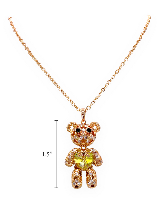 High Quality 1.5”  Bear Pendant And Chain Y75