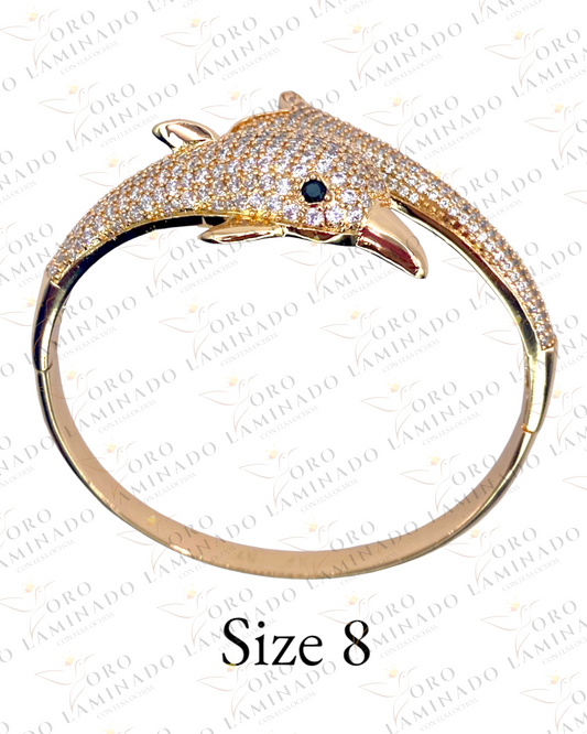 Size 8 Rose Gold Dolphin Bracelet R64