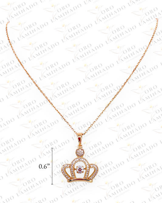 High Quality 0.6” Crown Pendant And Chain B189