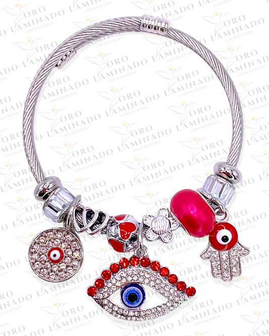 Large Red Evil Eye Charm Bracelet Y130